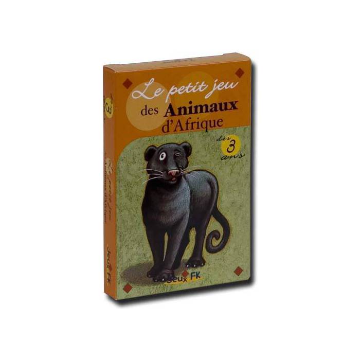 Jeu de Mémoire : Le petit jeu des Animaux d'Afrique - jeu de 32 cartes cartonnées plastifiées - 100 x 65