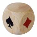 Belote's Atout dice made of wood