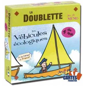 La Doublette Les Véhicules écologiques - jeu de 32 cartes cartonnées plastifiées - 58 x 58 mm