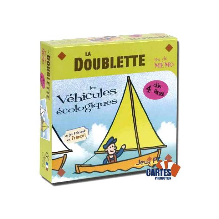 La Doublette Les Véhicules écologiques - jeu de 32 cartes cartonnées plastifiées - 58 x 58 mm