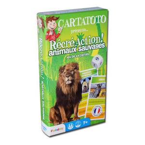 Cartatoto Récré Action ! Animaux Sauvages – jeu de 44 cartes cartonnées plastifiées