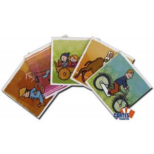 "A DUPLA OS VEÍCULOS ECOLÓGICOS" - jogo de 32 cartas plastificadas em cartão - 58 x 58 mm.