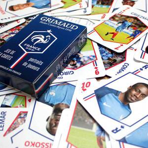 Duo pack FFF - Cartas oficiais da Seleção Francesa de Futebol - Grimaud - baralho de 54 cartas em cartão plástificado.