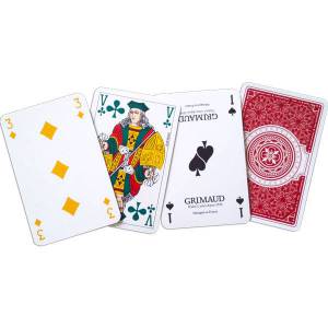 Grimaud Expert Bridge Symmetrical - set of 54 laminated cardboard plastic-coated cards - 4 colors - 4 standard indexes.