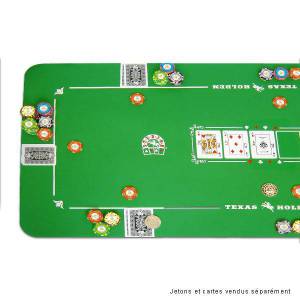 "STUDSON" poker mat in neoprene jersey fabric - 126x57cm - for 6 to 8 players - with bet line and flop placement.
