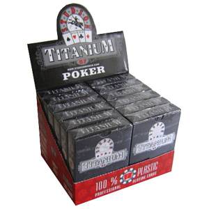 Cartouche Titanium Studson – 12 jeux de 54 cartes 100% plastique – format poker –  index spéciaux