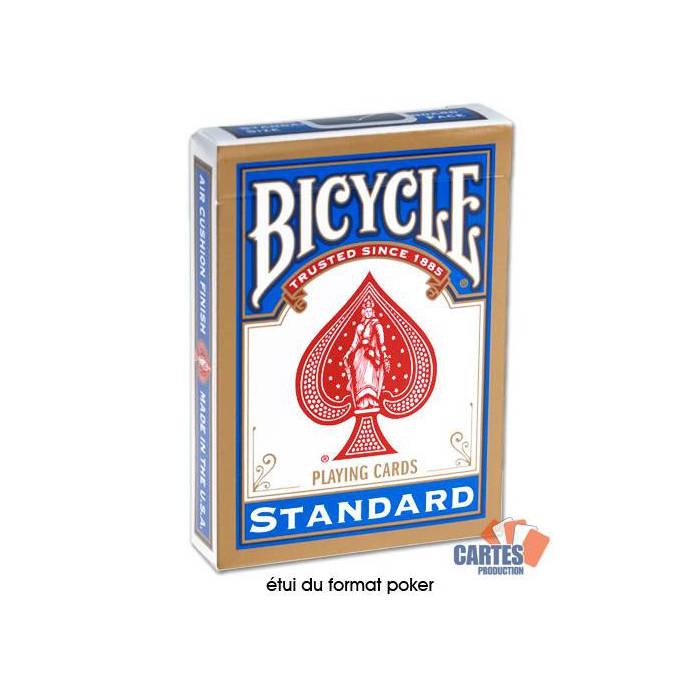 Bicycle Standard - Jeu de 54 cartes toilées plastifiées – format poker – 2 index standards