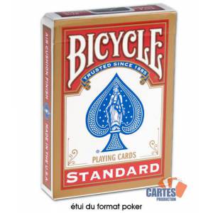 Bicycle "RIDER BACK" Standard - Set of 56 plastic-coated linen finish playing cards - poker size - 2 standard indexes.
