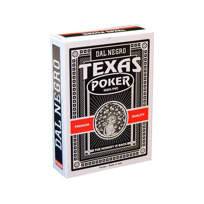 Dal Negro "TEXAS POKER MONKEY" - jogo de 54 cartas 100% plástico - formato de pôquer - 2 índices jumbo.