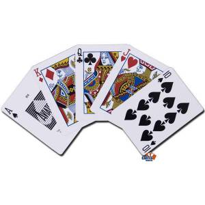 AVIATOR "POKER 914" Blue - Set of 54 laminated cardboard playing cards - poker size - 2 standard indexes.