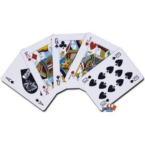 Duo pack NTP Bianco - 2 mazzi di carte 100% plastica - formato poker XL - 4 indici standard