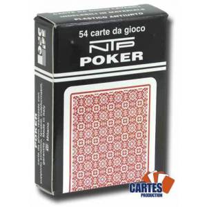 NTP Long Life Poker - Jeu de 54 cartes 100% plastique – format poker XL – 4 index standards