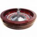 Roulette française de casino en acajou Simple 0 – centre en métal plaqué nickel – livrée avec 2 billes