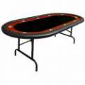 "NÉVADA GREEN" poker table - folding legs - race track - 10 players - microfiber fabric tabletop - faux leather edges