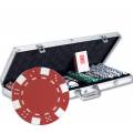 Maleta de 500 fichas de poker "DICE" - em plástico ABS com inserção metálica de 11,5g - 2 baralhos de cartas e acessórios.