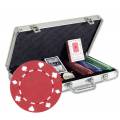 Maleta de 300 fichas de póker "SUITED" - de plástico ABS con inserto metálico de 11,5g - 2 juegos de cartas y accesorios.