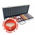 Valigetta da 500 fiches da poker WELCOME LAS VEGAS - in plastica ABS da 11,5 g - fornita con 2 mazzi di carte e accessori.