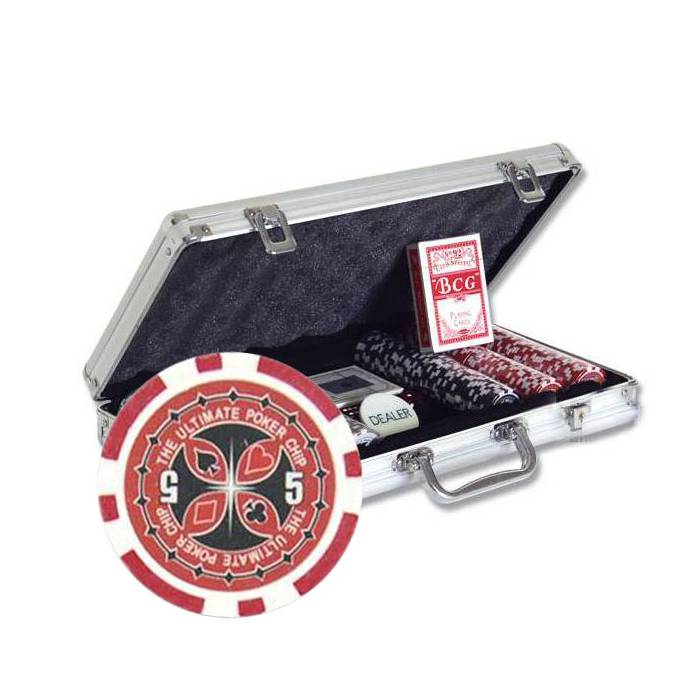 Mallette de 300 jetons de poker ULTIMATE POKER CHIPS – en ABS