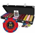 "ROYAL" 500-piece poker chip case - made of polypropylene - 11.5g - comes with 2 decks of cards and accessories.