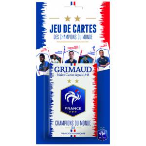 FFF - Campeão do Mundo - os cartões da Seleção Francesa de Futebol - Grimaud - jogo de 54 cartas laminadas em papel cartão.