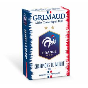 FFF - Campeón del mundo - las cartas del Equipo de Francia de Fútbol - Grimaud - juego de 54 cartas de cartón plastificado.