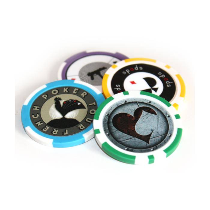 Ficha de pôquer 8 SPOTS PERSONALIZADA com adesivos - 40mm de diâmetro