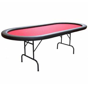 Table de poker ovale pliante BELLINI – tapis rouge Suited Speed Cloth - dix joueurs