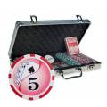 100-piece "YING YANG" poker chip set - made of ABS plastic, with metal insert - comes with 2 decks of cards and accessories.