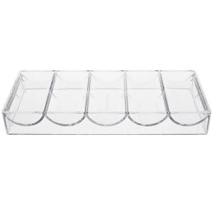 Soporte de almacenamiento CLASSIC para 100 fichas de póker - de acrílico - 5 x 20 fichas de póker - sin tapa