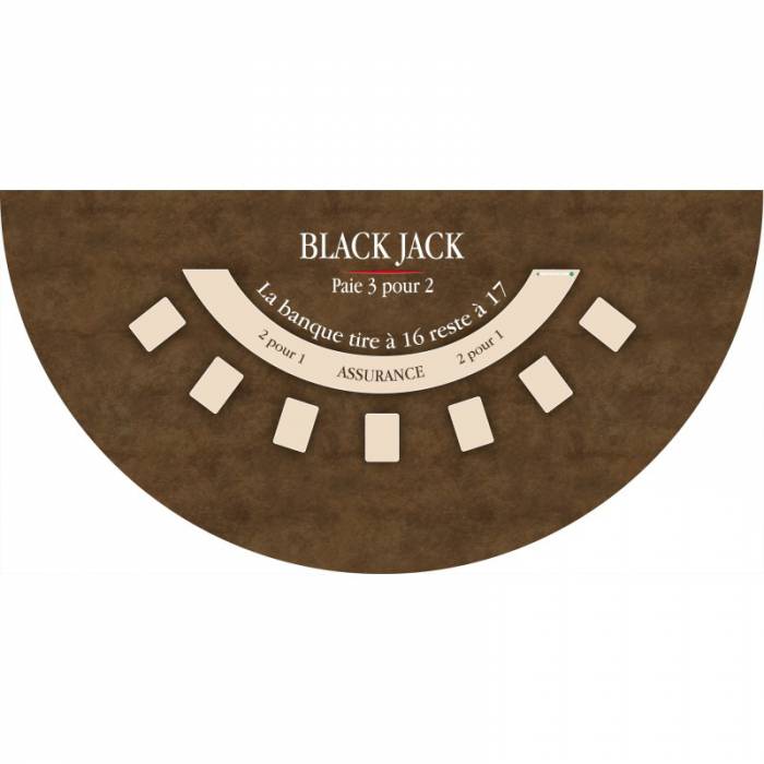Tapete de "BLACK JACK" verde - 140 x 70 cm - jersey de neoprene - Meia lua