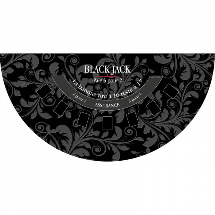 "Black Jack" green mat - 140 x 70 cm - neoprene jersey - Half-moon.