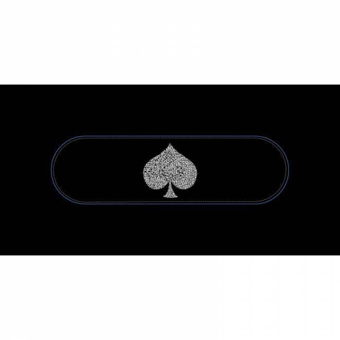 Poker Mat "TYPO SPADE" - rectangular - 3 sizes available - 0/8/10 seats - neoprene jersey fabric.