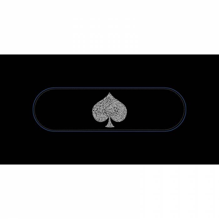 Poker Teppich "TYPO SPADE" - rechteckig - 3 Größen - 0/8/10 Plätze - Neopren-Jersey