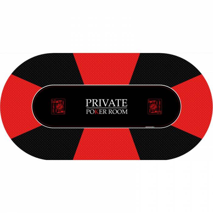 Poker-Teppich "PRIVATE POKER" - oval - 8/10 Plätze - 3 Größen - Neopren-Jersey