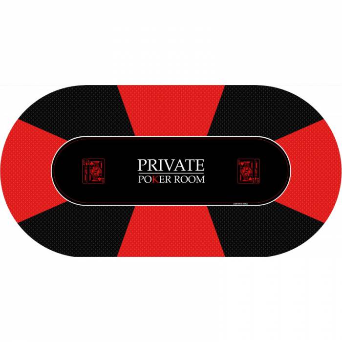 PRIVATE POKER Poker Mat - oval - 8/10 seats - 3 sizes - neoprene jersey