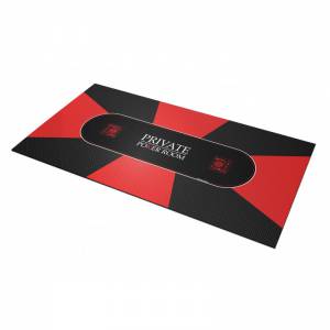 "Poker Mat "PRIVATE POKER" - rectangular - 8/10 seats - 3 sizes - neoprene jersey"