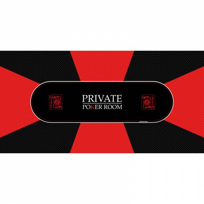 "Poker Mat "PRIVATE POKER" - rectangular - 8/10 seats - 3 sizes - neoprene jersey"