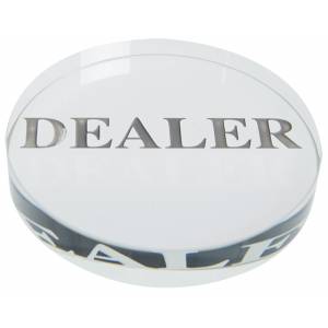 Przycisk Dealera "TRANSPARENT" - ze szkła - 45mm