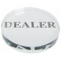 "TRANSPARENT" Glass Dealer Button - 45mm
