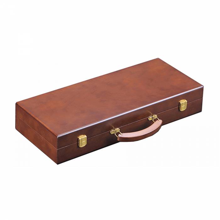 Mallette de rangement "VICTORIA 500" en bois pour 500 jetons de poker - 5 racks de 100 jetons amovibles