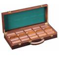 Mallette de rangement "VICTORIA 500" en bois pour 500 jetons de poker - 5 racks de 100 jetons amovibles