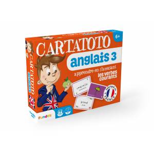 "CARTATOTO INGLÉS N3" Los verbos comunes - un juego de 110 cartas laminadas de cartón.