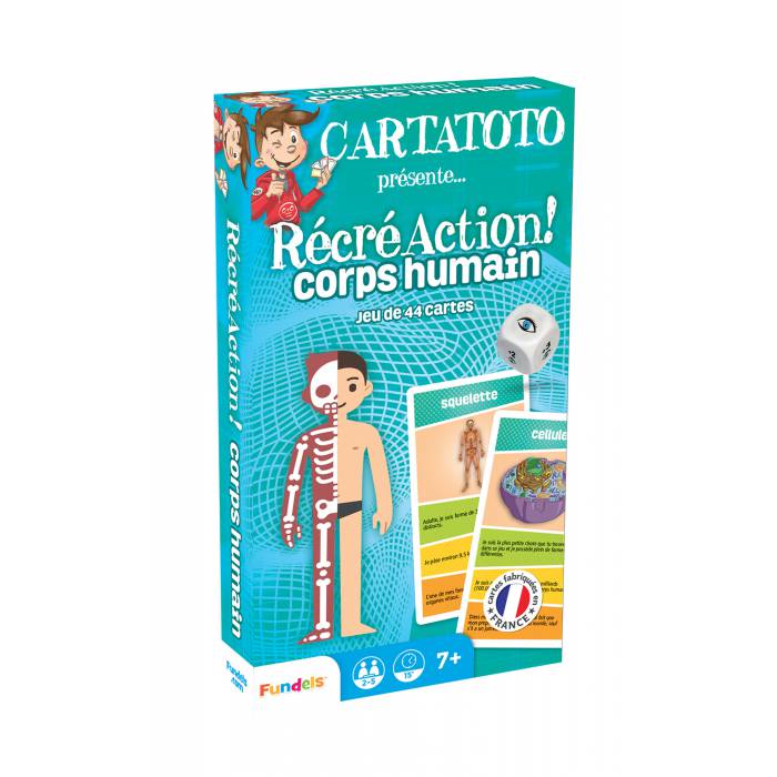 "ACCIÓN RECREATIVA CARTATOTO ! CUERPO HUMANO" - juego de 44 tarjetas de cartón plastificadas.