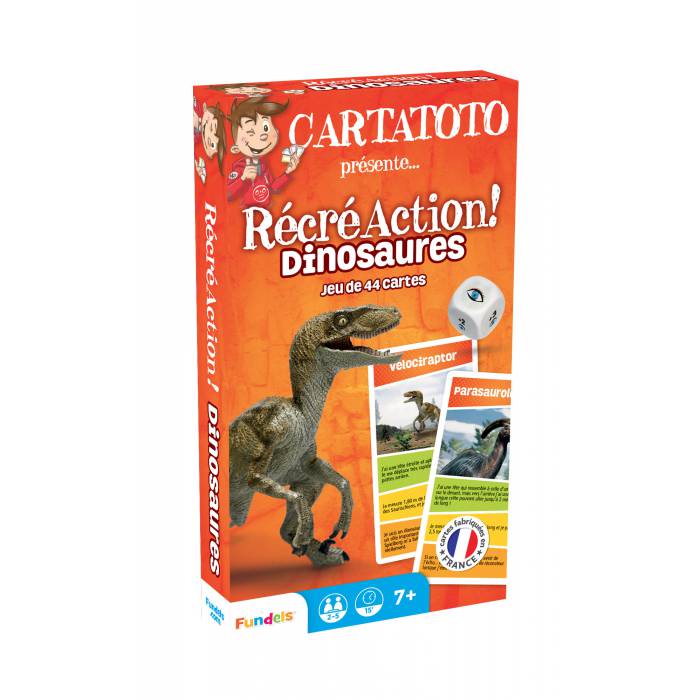 "AZIONE RICREATIVA CARTATOTO! DINOSAURI" - gioco di 44 carte di cartone plastificate.