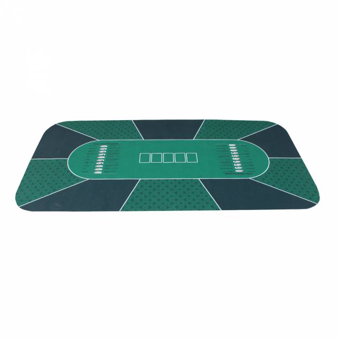 Poker-Hand-Ranking-Spieltuch - rechteckig - 180 x 90 cm - 10 Plätze - Neopren-Jersey