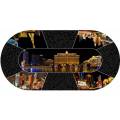 Poker-Tischdecke "VEGAS BY NIGHT" - oval - 3 Größen - 8/10 Spieler - Neopren-Jersey