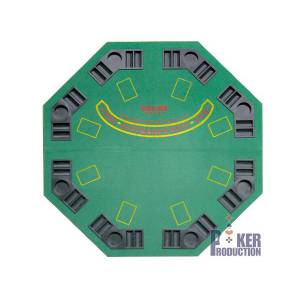 Dessus de table de poker octogonal -en bois – 8 joueurs – tapis en feutrine avec betline