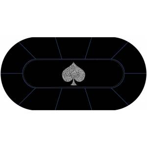 Oval Poker Mat "TYPO SPADE" - 3 sizes - 0/8/10 seats - neoprene jersey.