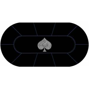 Tapis de Poker ovale "Typo Spade" - 180 x 90 cm - 10 places - jersey néoprène