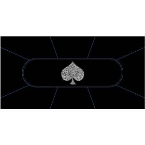 Poker Teppich "TYPO SPADE" - rechteckig - 3 Größen - 0/8/10 Plätze - Neopren-Jersey